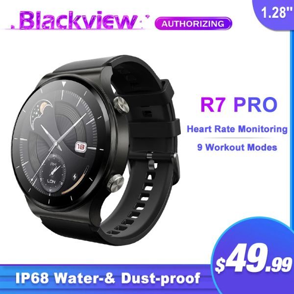 Montres Blackview R7 Pro Smart Watch Men Women Sports montre une horloge imperméable horloge cardiaque moniteur intelligent pour le téléphone Android iOS