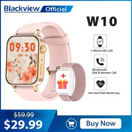 Montres Blackview W10 Smart Watches Women Men Bluetooth appelant Sport Smartwatch 1.69 "HD Screen IP68 Smart Smart Watch Smart