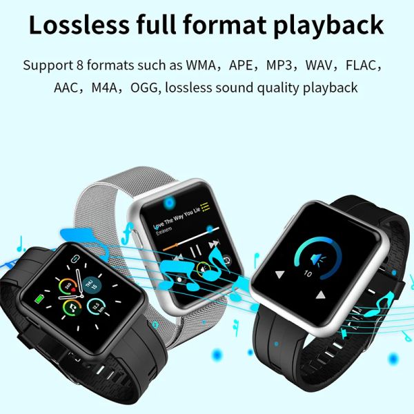 Montres Bluetooth Smart Watch MP3 lecteur via l'écouteur Smart Band Support Sauter Rope Cycling Table Tennis Badminton MP3 Wristwatch