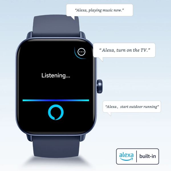 Montres Buildin Alexa Smart Watch IDW19 2023 NOUVEAU pour l'homme femme 5atm IP68 Test de stress Bluetooth imperméable