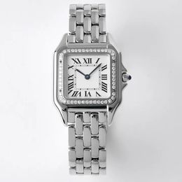 Relojes Mujeres de negocios Mira para elegantes diseñadores de damas Mirador de cuarzo cuadrado Pantera Moda Mira Square Gold Silver Montre de Luxe con S9DC#