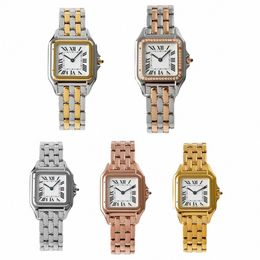 Watches Business Women kijken naar elegante damesontwerper Kijk kwartsbeweging Square Panthere mode horloges Square Gold Silver Montre de Luxe met X2BC#