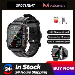 Montres C26 Military Smart Watch Men Amoled Smartwatch Fitness Health Monitoring Siri AI Voice 100+ Modes de sport 1ATM imperméable