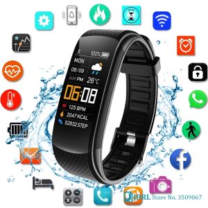 Bekijkt C5 Sports Smart Band Smartwatch HD Color Screen Fitness Tracker For Men Women Android IOS Monitor Electronic Waterdicht Horloge