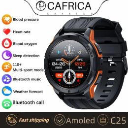 Montres Cafrica C25 AMOLED Smartwatch Bluetooth Call Heart Sated Monitor 1.43 '' HD Screen 100+ Sport Voice Assistant Smart Watch for Men