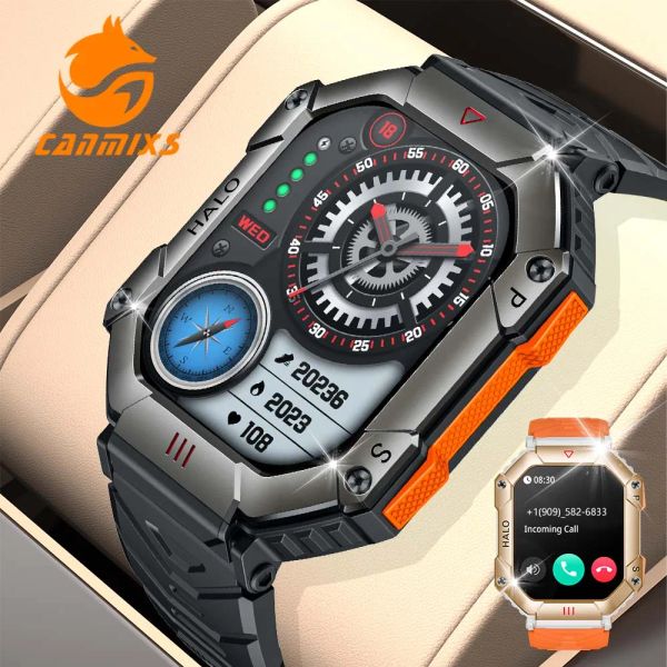 Reloj CANMIXS Bluetooth Call Smart Watch for Men 650máhMah Compass Heart Monitor despertador Sport Fitness Tracker Smartwatch para Android