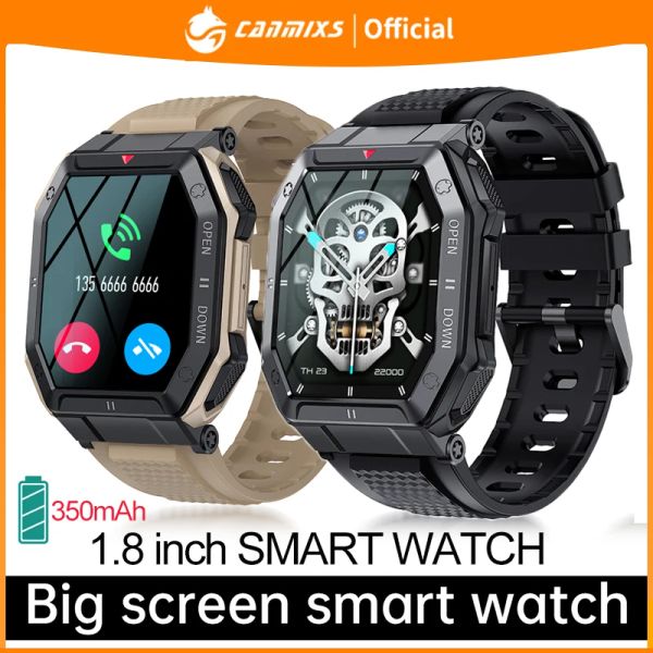 Montres Canmixs Smart Watch Men K55 Bluetooth Smartwatch For Men Health Monitor Watproof Watch pour Android iOS Calcul personnalisé