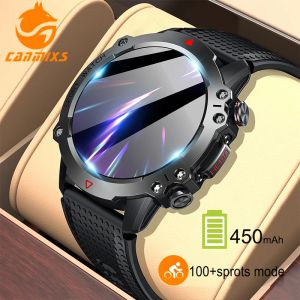 Bekijkt canmixs smartwatch mannen 450 mAh GPS Motion Track 100 sportmodi Bluetooth call hartslag bloeddruk smart horloge voor Android