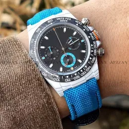 Regardez le boîtier en fibre de carbone revêtement lumineux avec un diamètre de mouvement Cal 4130 Diamètre 40 mm Sangle en nylon imperméable Casual Swiss Watch Menwatch Relojes Watchmen Relogios