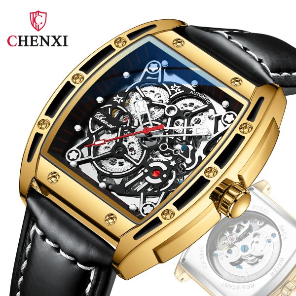 Montres Chenxi montre mécanique hommes bracelet en cuir montres mécaniques automatiques hommes montres squelette Relogio Masculino Reloj Hombre