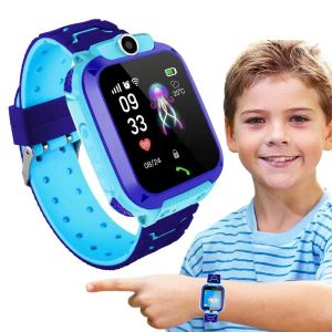 Montres Child Smart Watch Q12B 2G Network Kids Smartwatch Garçons GARMES CALL CALL SOS LBS PHOTO CAMERIE MATH MATH FORANDROD IOS SETRACKER