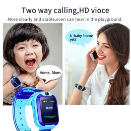 Bekijkt Smart Watch voor kinderen SOS Telefoon Bekijk smartwatch voor kinderen met Sim Card Foto Waterdichte IP67 Kids cadeau voor iOS Android Q12