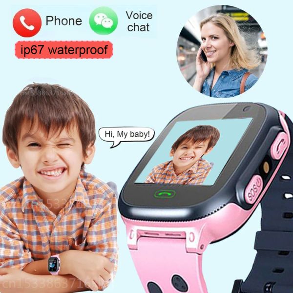 Regardez les enfants Smart Watch SOS Phone Watch Smartwatch pour les enfants 2G SIM CAME CAMERIE IP67 Gift pour enfants imperméables pour iOS Android vs Q12