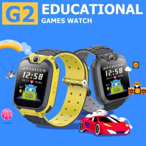 Regardez les enfants Smart Game Watchs Puzzle Game Play Music Camera Calculator Support SD 2G SIM Card Appel téléphonique Kids Smart Clock G2