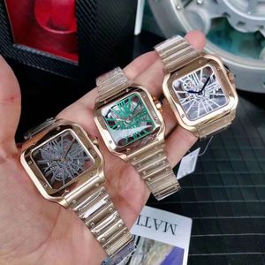 Relojes clásicos de 3 colores Silver Black Gold Undtating Men's Watch de 40 mm de moda transparente Dial de acero inoxidable Movimiento de muñeca de muñeca de cuarzo luminoso