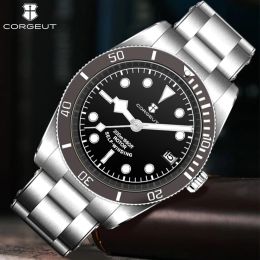 Montres Corgeut NH35 2023 New Biwan Snowflake Business Luxury Mens Watches Automatic Mechanical Diving Date Sapphire Glass Watch for Man