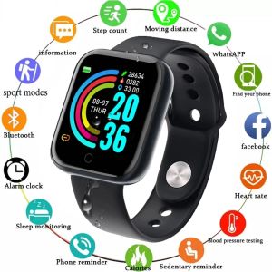 Bekijkt D20 Pro Smart Watch Y68 Bluetooth Fitness Tracker Sports Watch Hartslagmonitor Blooddruk Slimme armband voor Android iOS