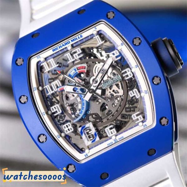 Relojes de diseñador relojes mecánicos muñequera movimiento suizo de deporte mecánico automático pulsera de pulsera nueva muñeca de lujo rm030 cerámica azul li