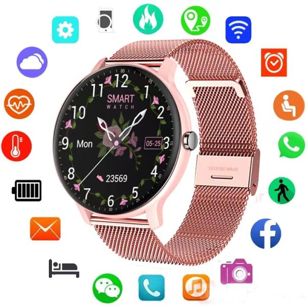 Relojes Dial Llame Smart Watch Women Men Smartwatch Electronics Smart Clock para Android iOS Fitness Tracker Redonde Sport Smart Watch