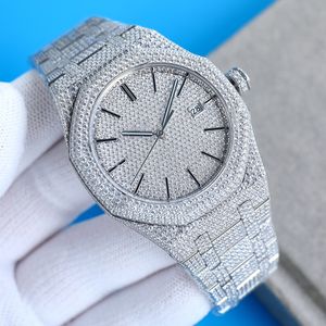 Horloges diamant mechanische beweging heren horloge 41 mm modebedrijf waterdichte polshorloge montre de luxe 687275