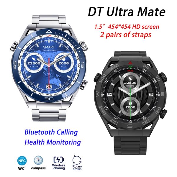 Montres DT Ultramate Smart Watch for Men Women Luxury Luxury Original Smartwatches Compass GPS Tracker Bracelet Health Managementwatch