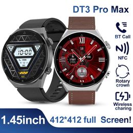 Montres DT3 Pro Max montre intelligente hommes femmes 1.36 pouces écran NFC Smartwatch hommes montres BT appel montre-Bracelet GPS Tracker Fitness Bracelet