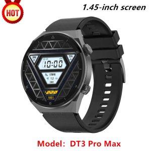 Bekijkt DT3 Pro Max Smart Watch Men Women Bluetooth Call Draadloos opladen NFC Electric Voice Assistant 1.45inch scherm IP68 Waterdicht