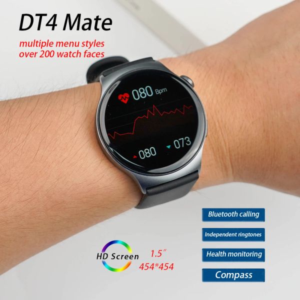 Montres DT4 MATE SMART Watch Men Women Smartwatch Men's Wristwatch horloge Compass Sport Fitness Bracelet Digital Imperproof