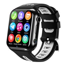 Montres Dual Camera W5 Android 9.0 4G Appel vidéo Smart Watch Phone 4 Core CPU 8 Go 16 Go GPS WiFi Étudiant Enfants App Store Smartwatch