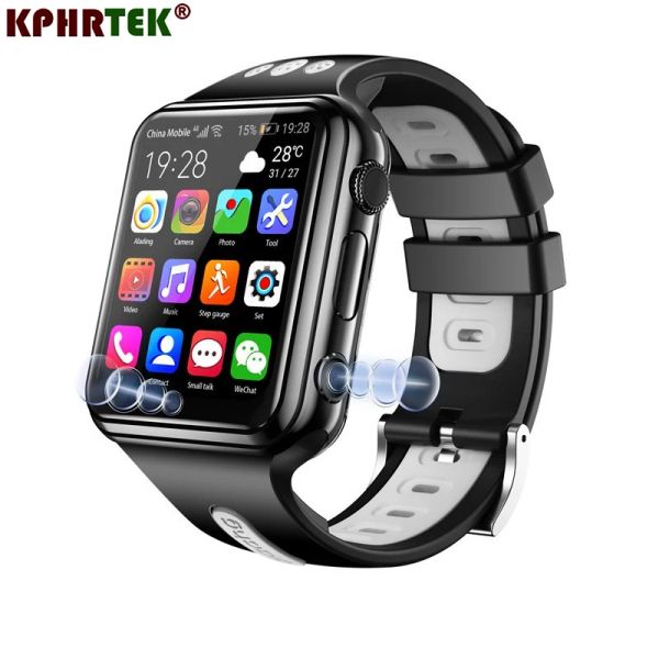 Montres Dual Camera W5 Android 9.0 4G Appel vidéo Smart Watch Phone 4 Core CPU 8 Go 16 Go GPS WiFi Étudiant Enfants App Store Smartwatch