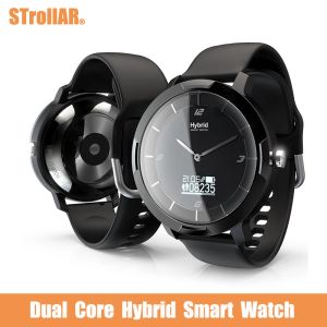 Regardez Dual Core Dual Time Hybrid Smart Watch 0,49 pouce Oled Long Battery Life Carte Carty Monior Call Rappel Smartwatch Fashion Clock