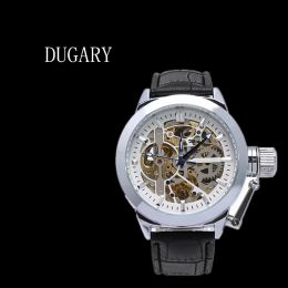 Kijkt Dugary Top Fashion Personality Pilot Automatisch mechanisch horloge Luminous waterdichte waterdichte mannelijke holle sport voor heren polshorloge