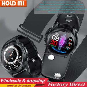 Horloges E400 Smart Watch ECG PPG HRV PTT bloedsuiker bloeddruk zuurstof lichaamstemperatuurmonitor IP68 Waterdichte smartwatch PK E300
