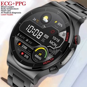 Horloges ECG+PPG Smart Watch Men Laserbehandeling 24 uur Lichaamtemperatuur Hartslag Hartslag bloeddruk IP68 Waterdichte smartwatch voor Xiaomi