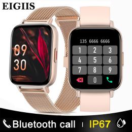 Kijkt Eigiis Bluetooth Antwoord Bel Smart Watch Women Men 1.69inch waterdichte fitnesstracker Ladies SmartWatch voor Xiaomi Android IOS