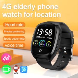 Regardez les personnes âgées 4G Smart Watch Phone GPS Tracker Salleer Heart Monitor Safet