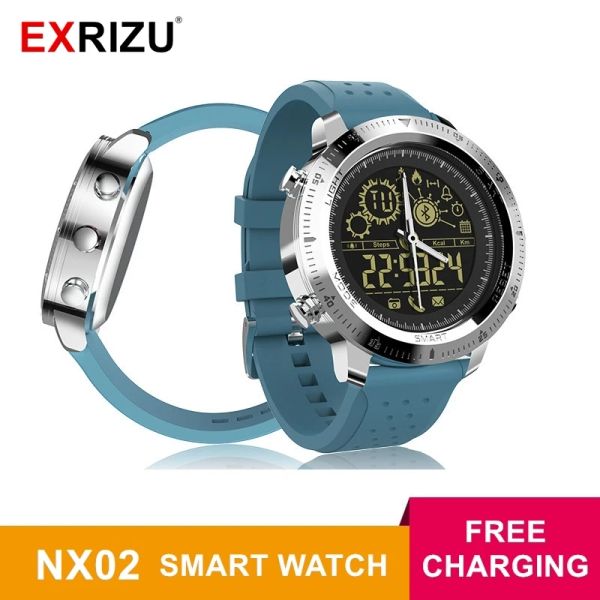 Montres Exrizu Smart Watch NX02 PEDOMETHERINE Activité Sport Tracker Tracker Stopproof Stophatch Appeler SMS Rappel 12 mois Time Smartwatch