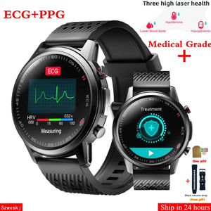 Horloges F800 F900 Smartwatch met medische gezondheid Drie hoge laserbehandeling Lagere bloedlipiden Hypotensief Hypoglykemisch ECG Smart Watch