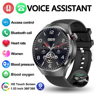 Bekijkt voor Huawei Xiaomi GT4 Pro Smart Watch Men NFC GPS Tracker AMOLED 360*360 HD -scherm Hartslag Bluetooth Call SmartWatch 2024 Nieuw