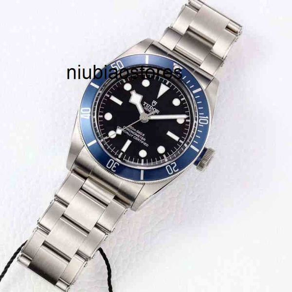 Montres pour hommes montre de luxe noire pour montres-bracelets de marque à cadran bleu Bay