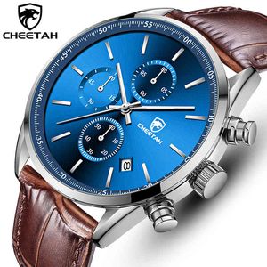 Montres pour hommes CHEETAH Top marque de luxe mode sport hommes montre chronographe Quartz mâle horloge en cuir reloj hombre 210517
