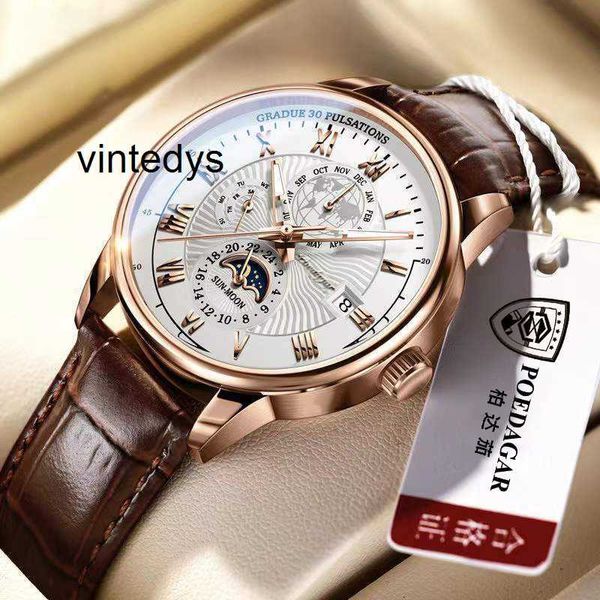 Montres pour hommes Quartz suisse affaires ceinture montre quartz étanche marque table voix masculine