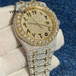 Montres pour hommes, Top, pierres de Test, nouvelle Version or argent, diamants, qualité Moissanite, mouvement mécanique