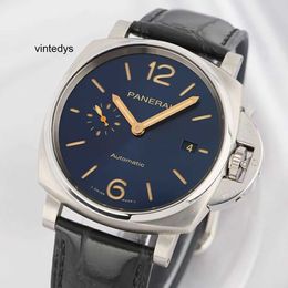 Horloges voor heren Horloges Nieuwe mechanische uitgavedoos 98 horloges Beperkte luxe gouden blauwe plaat Pam00927 Automatisch herenhorloge
