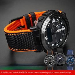 Horloges voor Protrek Bergbeklimmen Horlogeband Prg600/prg650 Prw6600/Prw6800 Nylon Zacht Rubber Sport Armband Mannen Band 24mm