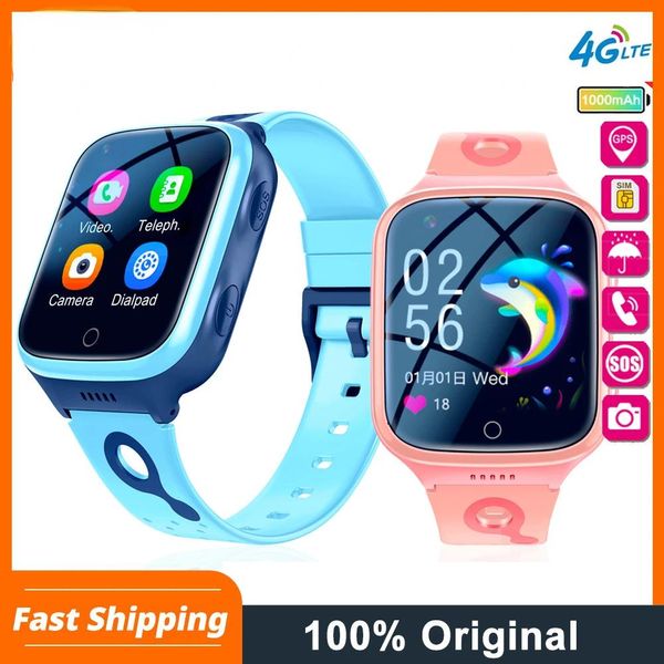 Relojes para Xiaomi 4G niños reloj inteligente Cámara SOS IP67 impermeable GPS WIFI Video llamada Monitor rastreador ubicación LBS Smartwatch niños