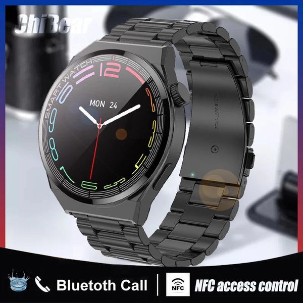 Relojes para Xiaomi nuevo NFC Bluetooth llamada reloj inteligente hombres mujeres botón giratorio 260mah batería impermeable Smartwatch hombre GPS pista deportiva