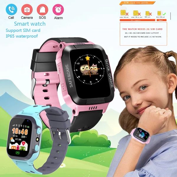 Montres pour Xiaomi Smart Watch for Kids Boys Girls LBS Call Téléphone Watches HD Camera Sos Voice Chatting Kids Smartwatch Sim Card Reloj