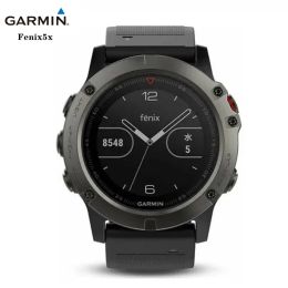 Relojes Garmin Fenix5 5x Tres eje del sensor de aceleración Monitoreo de frecuencia cardíaca GPS Marathon Smart Watch in English