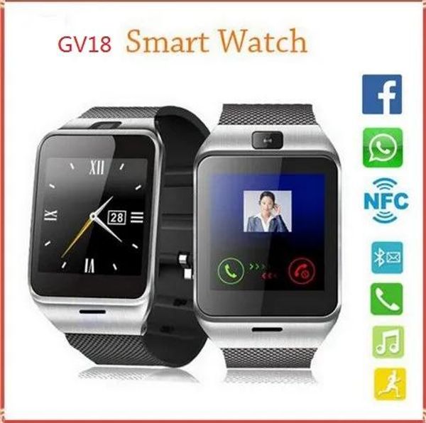 Montres Gear2 GV18 NFC Aplus montre intelligente avec caméra à écran tactile Bluetooth NFC SIM GSM appel téléphonique U8 synchronisation des données étanche pour Android Pho